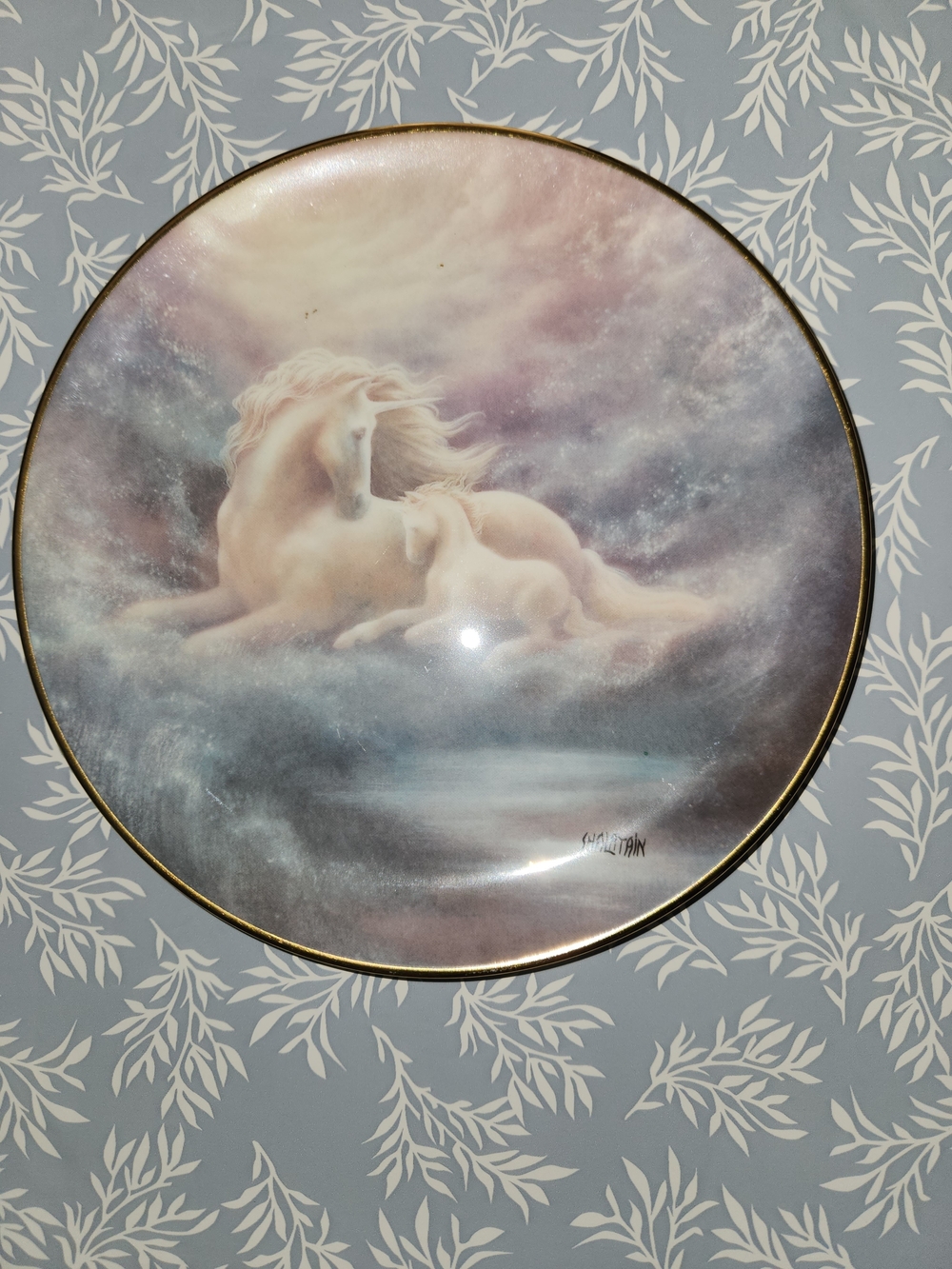 Unicorn Mother & Foal Decorative Plate